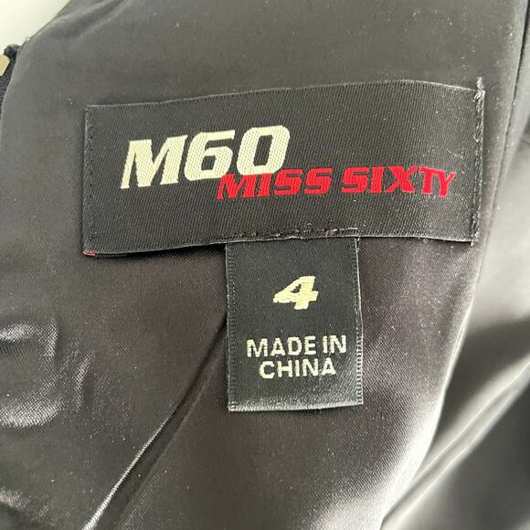 M60 Miss Sixty Fit&Flare Gold Black Dress 4 Beaded - Picture 12 of 16